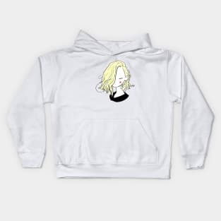 Pretty girl short hairstyles - full blonde Kids Hoodie